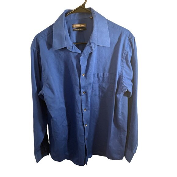 Geoffrey Beene blue wrinkle free button down size 34/35 - Picture 1 of 3